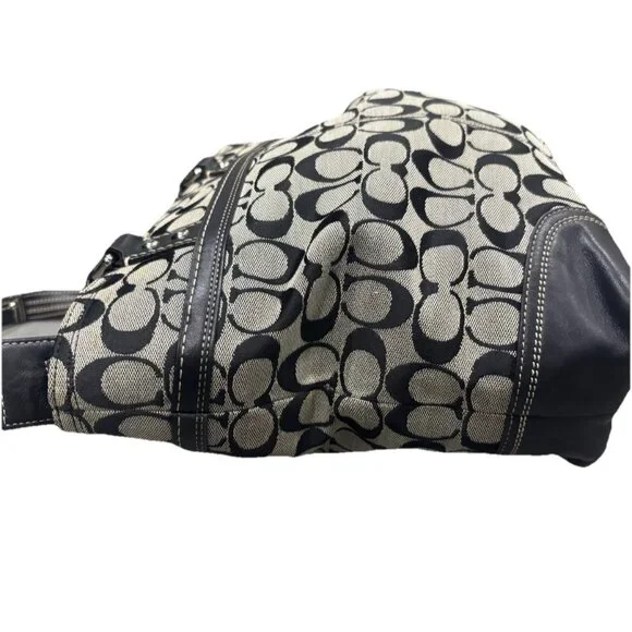 Coach Hampton Vintage Signature Black And Gray Tote - Picture 5 of 8